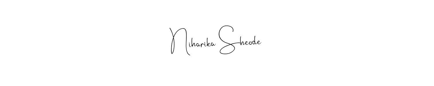 You can use this online signature creator to create a handwritten signature for the name Niharika Sheode. This is the best online autograph maker. Niharika Sheode signature style 4 images and pictures png