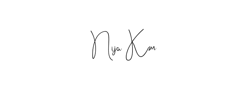 Nija K.m stylish signature style. Best Handwritten Sign (Andilay-7BmLP) for my name. Handwritten Signature Collection Ideas for my name Nija K.m. Nija K.m signature style 4 images and pictures png
