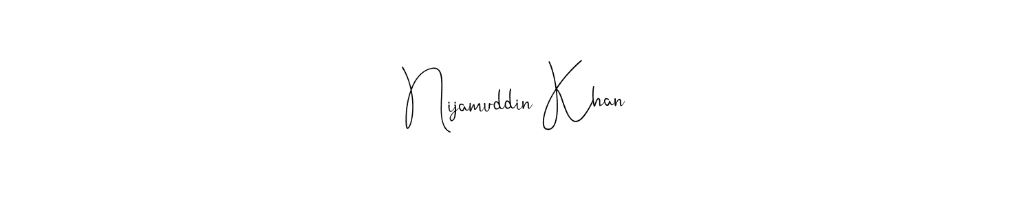 How to Draw Nijamuddin Khan signature style? Andilay-7BmLP is a latest design signature styles for name Nijamuddin Khan. Nijamuddin Khan signature style 4 images and pictures png