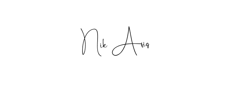 Use a signature maker to create a handwritten signature online. With this signature software, you can design (Andilay-7BmLP) your own signature for name Nik Afiq. Nik Afiq signature style 4 images and pictures png