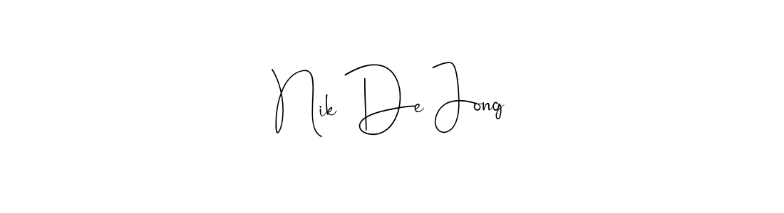 You should practise on your own different ways (Andilay-7BmLP) to write your name (Nik De Jong) in signature. don't let someone else do it for you. Nik De Jong signature style 4 images and pictures png