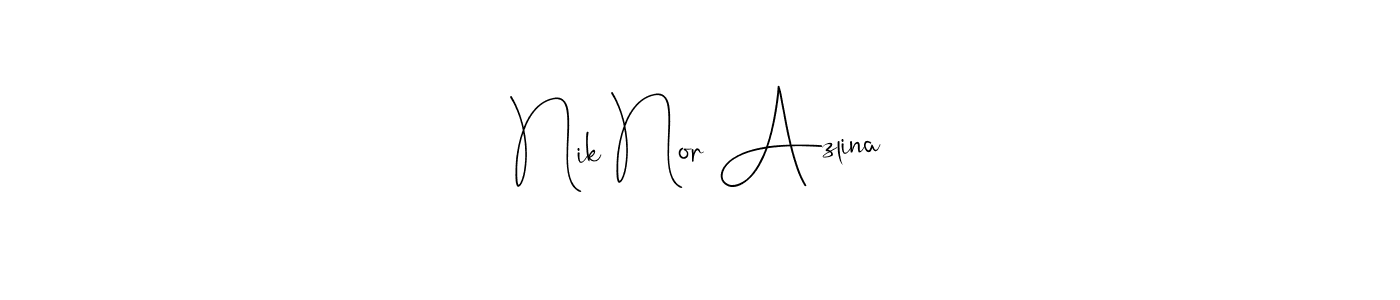 Here are the top 10 professional signature styles for the name Nik Nor Azlina. These are the best autograph styles you can use for your name. Nik Nor Azlina signature style 4 images and pictures png