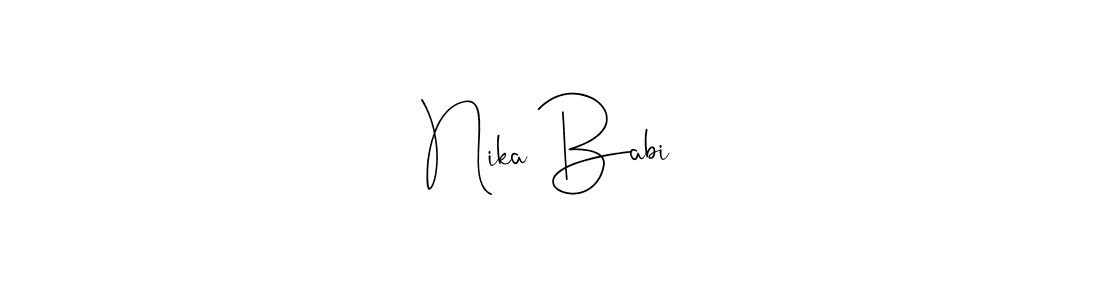 The best way (Andilay-7BmLP) to make a short signature is to pick only two or three words in your name. The name Nika BabiĆ include a total of six letters. For converting this name. Nika BabiĆ signature style 4 images and pictures png