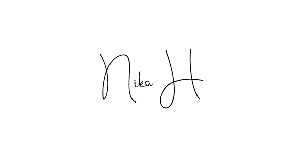 Make a beautiful signature design for name Nika H. Use this online signature maker to create a handwritten signature for free. Nika H signature style 4 images and pictures png