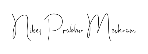 Get an exclusive digital autograph for Nikel Prabhu Meshram. The Andilay-7BmLP typeface captures the charm of real penmanship on paper. Nikel Prabhu Meshram signature style 4 images and pictures png