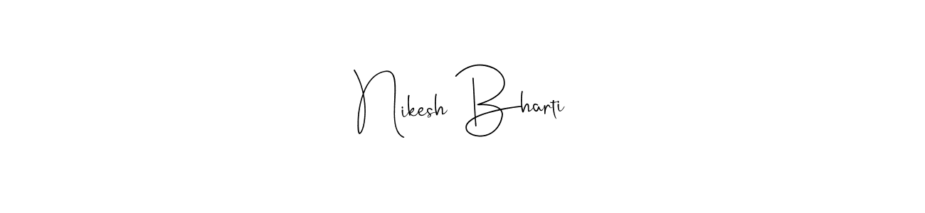 Make a beautiful signature design for name Nikesh Bharti. Use this online signature maker to create a handwritten signature for free. Nikesh Bharti signature style 4 images and pictures png