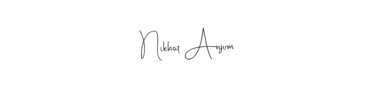You should practise on your own different ways (Andilay-7BmLP) to write your name (Nikhat Anjum) in signature. don't let someone else do it for you. Nikhat Anjum signature style 4 images and pictures png