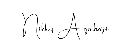 Try this chic Nikhil Agnihotri handwritten sign style. Using Andilay-7BmLP font elements, it gives your name a sleek, memorable identity. Nikhil Agnihotri signature style 4 images and pictures png