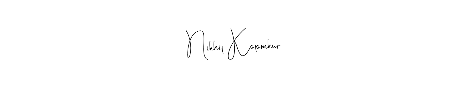 You can use this online signature creator to create a handwritten signature for the name Nikhil Kalamkar. This is the best online autograph maker. Nikhil Kalamkar signature style 4 images and pictures png