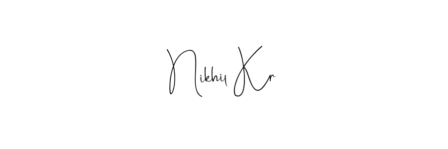 This is the best signature style for the Nikhil Kr name. Also you like these signature font (Andilay-7BmLP). Mix name signature. Nikhil Kr signature style 4 images and pictures png