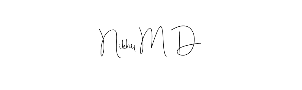 Similarly Andilay-7BmLP is the best handwritten signature design. Signature creator online .You can use it as an online autograph creator for name Nikhil M D. Nikhil M D signature style 4 images and pictures png