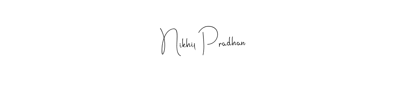 Andilay-7BmLP is a professional signature style that is perfect for those who want to add a touch of class to their signature. It is also a great choice for those who want to make their signature more unique. Get Nikhil Pradhan name to fancy signature for free. Nikhil Pradhan signature style 4 images and pictures png