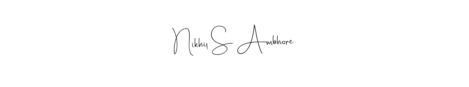 Nikhil S Ambhore stylish signature style. Best Handwritten Sign (Andilay-7BmLP) for my name. Handwritten Signature Collection Ideas for my name Nikhil S Ambhore. Nikhil S Ambhore signature style 4 images and pictures png