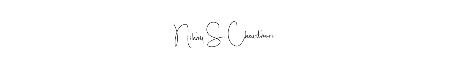 if you are searching for the best signature style for your name Nikhil S Chaudhari. so please give up your signature search. here we have designed multiple signature styles  using Andilay-7BmLP. Nikhil S Chaudhari signature style 4 images and pictures png