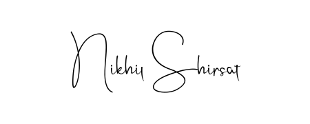 A modern signature idea for name Nikhil Shirsat using Andilay-7BmLP font. Clean strokes and elegant curves make it stand out instantly. Nikhil Shirsat signature style 4 images and pictures png