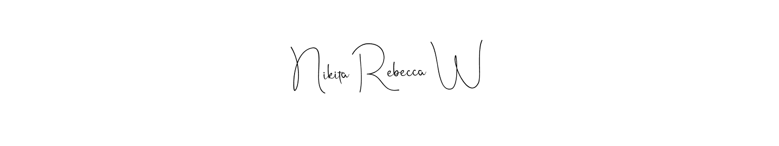 See photos of Nikita Rebecca W official signature by Spectra . Check more albums & portfolios. Read reviews & check more about Andilay-7BmLP font. Nikita Rebecca W signature style 4 images and pictures png
