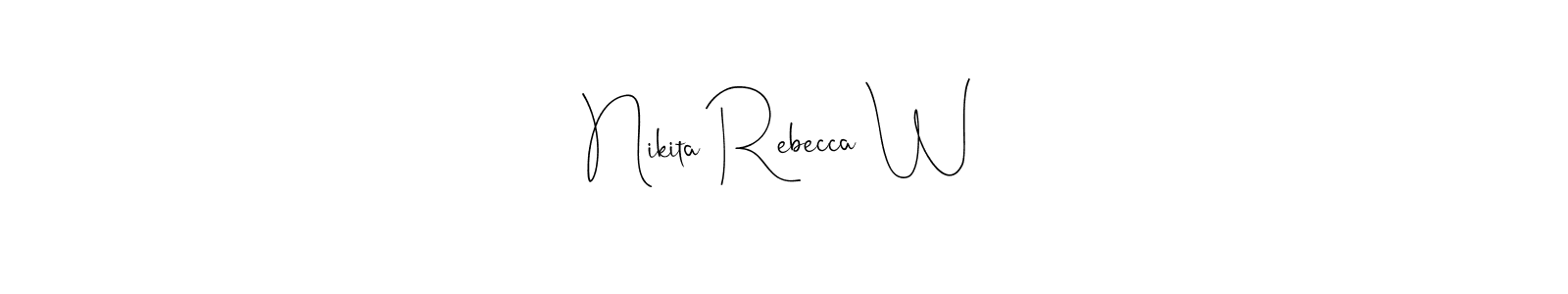 See photos of Nikita Rebecca W official signature by Spectra . Check more albums & portfolios. Read reviews & check more about Andilay-7BmLP font. Nikita Rebecca W signature style 4 images and pictures png