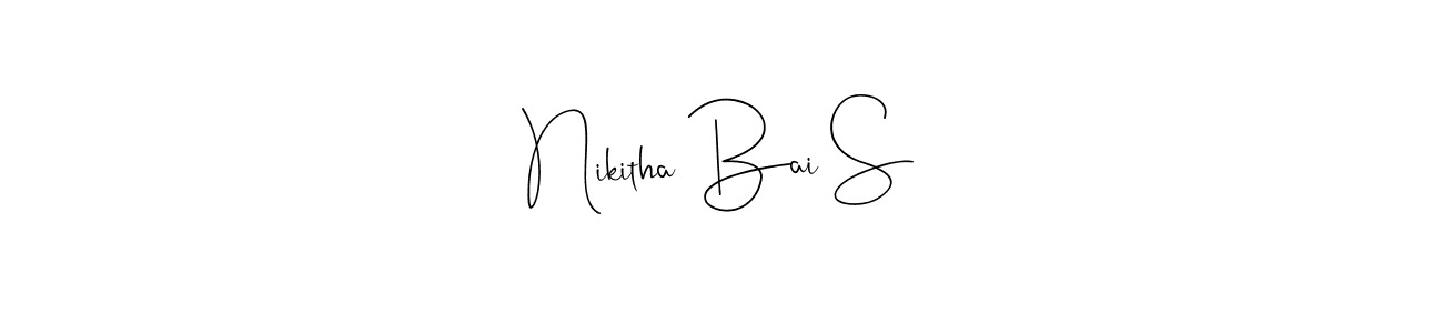 Here are the top 10 professional signature styles for the name Nikitha Bai S. These are the best autograph styles you can use for your name. Nikitha Bai S signature style 4 images and pictures png