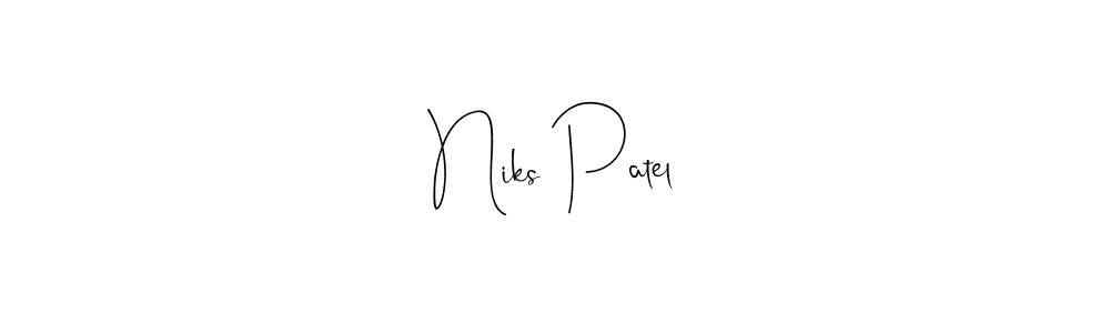 Design your own signature with our free online signature maker. With this signature software, you can create a handwritten (Andilay-7BmLP) signature for name Niks Patel. Niks Patel signature style 4 images and pictures png