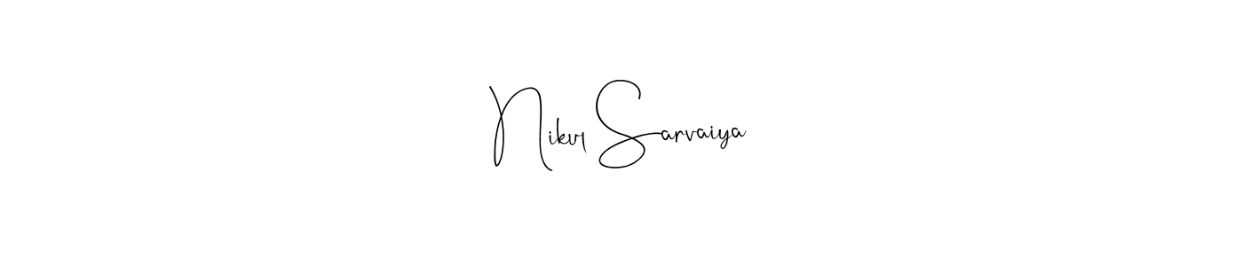 Nikul Sarvaiya stylish signature style. Best Handwritten Sign (Andilay-7BmLP) for my name. Handwritten Signature Collection Ideas for my name Nikul Sarvaiya. Nikul Sarvaiya signature style 4 images and pictures png