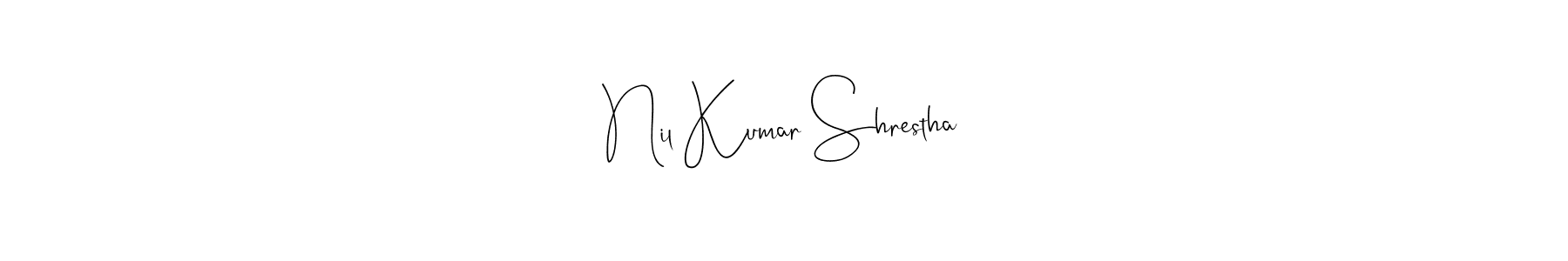 if you are searching for the best signature style for your name Nil Kumar Shrestha. so please give up your signature search. here we have designed multiple signature styles  using Andilay-7BmLP. Nil Kumar Shrestha signature style 4 images and pictures png