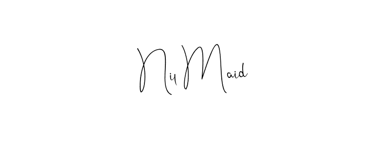 Also You can easily find your signature by using the search form. We will create Nil Maid name handwritten signature images for you free of cost using Andilay-7BmLP sign style. Nil Maid signature style 4 images and pictures png