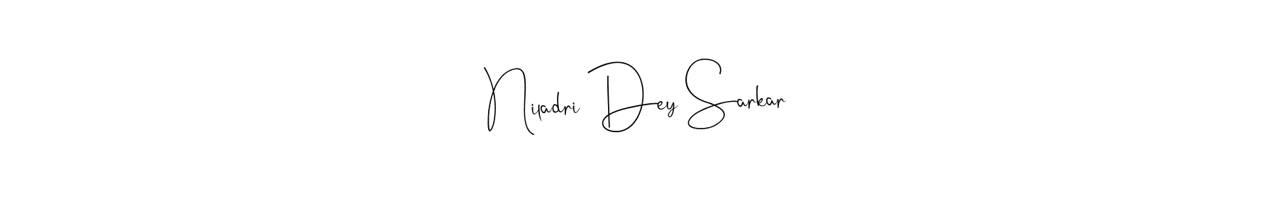 Make a beautiful signature design for name Niladri Dey Sarkar. With this signature (Andilay-7BmLP) style, you can create a handwritten signature for free. Niladri Dey Sarkar signature style 4 images and pictures png