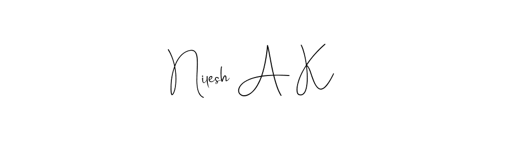 Similarly Andilay-7BmLP is the best handwritten signature design. Signature creator online .You can use it as an online autograph creator for name Nilesh A K. Nilesh A K signature style 4 images and pictures png