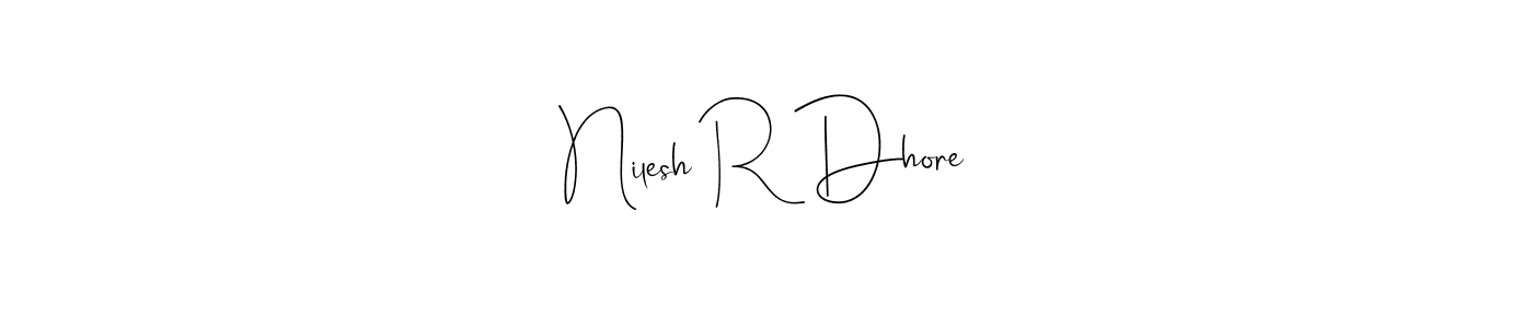 The best way (Andilay-7BmLP) to make a short signature is to pick only two or three words in your name. The name Nilesh R Dhore include a total of six letters. For converting this name. Nilesh R Dhore signature style 4 images and pictures png