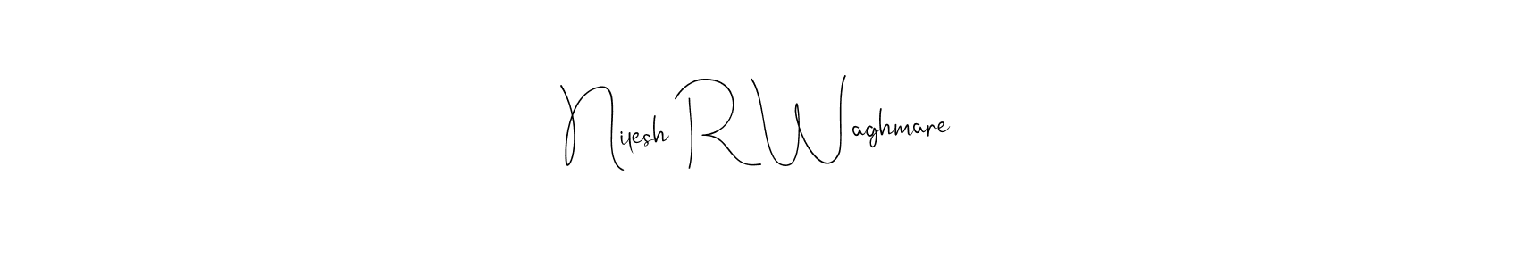 This is the best signature style for the Nilesh R Waghmare name. Also you like these signature font (Andilay-7BmLP). Mix name signature. Nilesh R Waghmare signature style 4 images and pictures png
