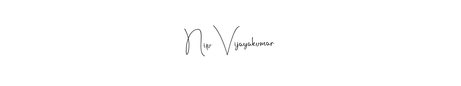 if you are searching for the best signature style for your name Nilu Vijayakumar. so please give up your signature search. here we have designed multiple signature styles  using Andilay-7BmLP. Nilu Vijayakumar signature style 4 images and pictures png