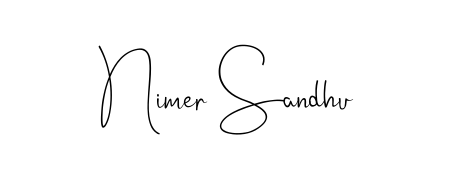 The Andilay-7BmLP typeface gives name Nimer Sandhu a refined look. Suitable for certificates, diplomas, and official verification. Nimer Sandhu signature style 4 images and pictures png
