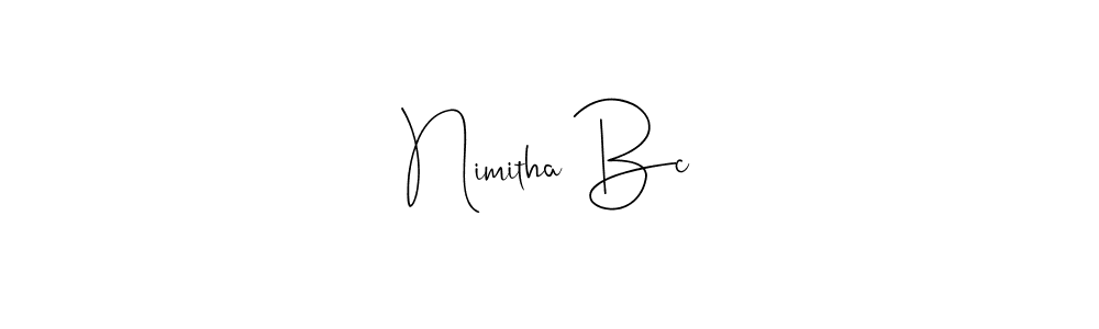 How to make Nimitha Bc name signature. Use Andilay-7BmLP style for creating short signs online. This is the latest handwritten sign. Nimitha Bc signature style 4 images and pictures png