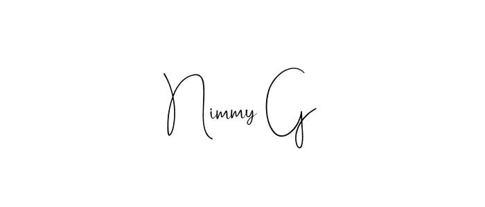 Use a signature maker to create a handwritten signature online. With this signature software, you can design (Andilay-7BmLP) your own signature for name Nimmy G. Nimmy G signature style 4 images and pictures png