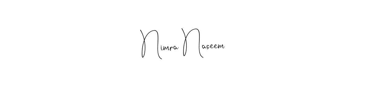 Also You can easily find your signature by using the search form. We will create Nimra Naseem name handwritten signature images for you free of cost using Andilay-7BmLP sign style. Nimra Naseem signature style 4 images and pictures png