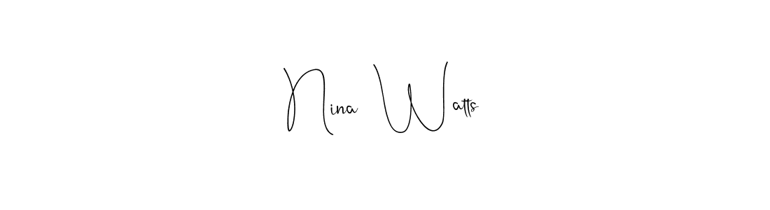 This is the best signature style for the Nina  Watts name. Also you like these signature font (Andilay-7BmLP). Mix name signature. Nina  Watts signature style 4 images and pictures png