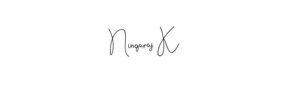 How to make Ningaraj K name signature. Use Andilay-7BmLP style for creating short signs online. This is the latest handwritten sign. Ningaraj K signature style 4 images and pictures png