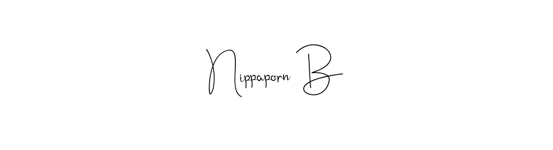 Create a beautiful signature design for name Nippaporn B. With this signature (Andilay-7BmLP) fonts, you can make a handwritten signature for free. Nippaporn B signature style 4 images and pictures png