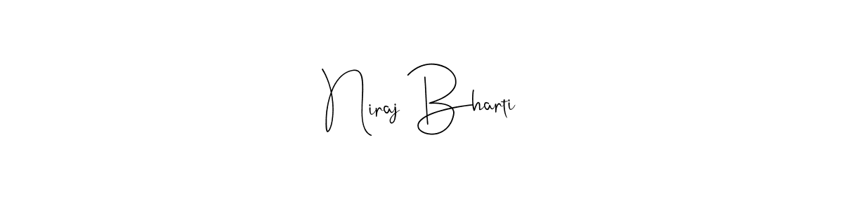 if you are searching for the best signature style for your name Niraj Bharti. so please give up your signature search. here we have designed multiple signature styles  using Andilay-7BmLP. Niraj Bharti signature style 4 images and pictures png