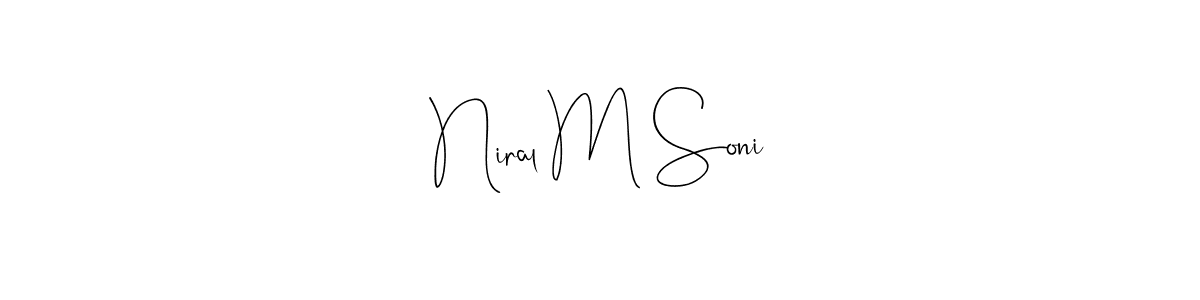 Also You can easily find your signature by using the search form. We will create Niral M Soni name handwritten signature images for you free of cost using Andilay-7BmLP sign style. Niral M Soni signature style 4 images and pictures png