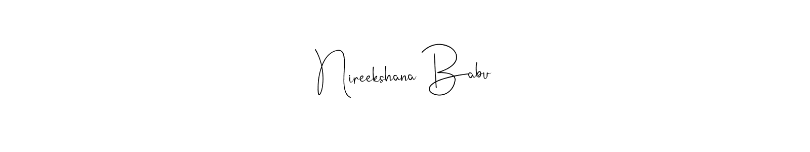 You can use this online signature creator to create a handwritten signature for the name Nireekshana Babu. This is the best online autograph maker. Nireekshana Babu signature style 4 images and pictures png