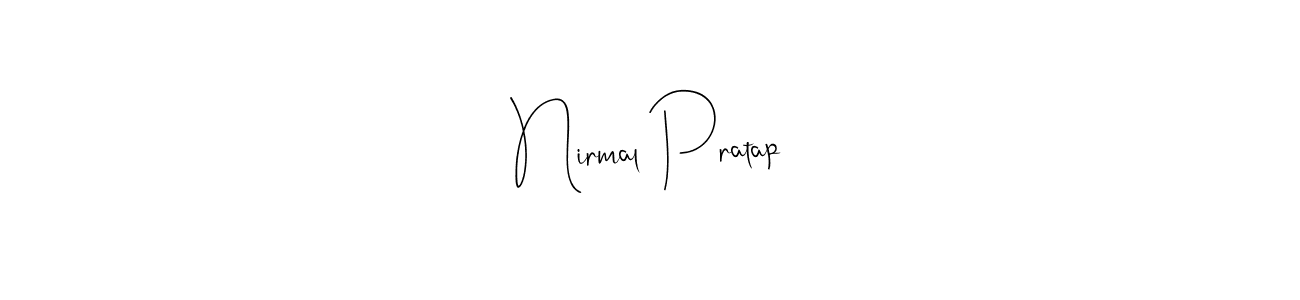 How to make Nirmal Pratap signature? Andilay-7BmLP is a professional autograph style. Create handwritten signature for Nirmal Pratap name. Nirmal Pratap signature style 4 images and pictures png