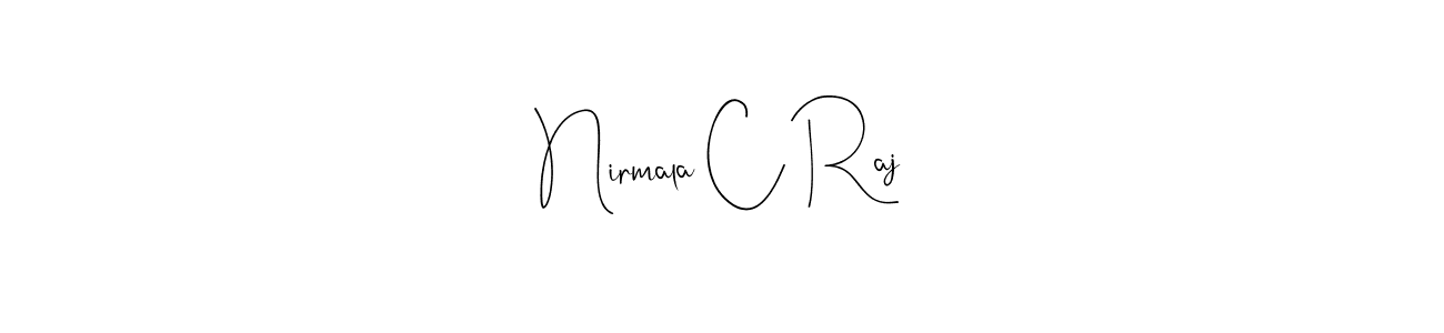 if you are searching for the best signature style for your name Nirmala C Raj. so please give up your signature search. here we have designed multiple signature styles  using Andilay-7BmLP. Nirmala C Raj signature style 4 images and pictures png