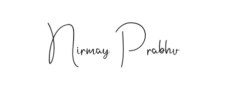 A stylish, flowing autograph style designed for name Nirmay Prabhu using Andilay-7BmLP typography. Perfect for digital creative projects. Nirmay Prabhu signature style 4 images and pictures png