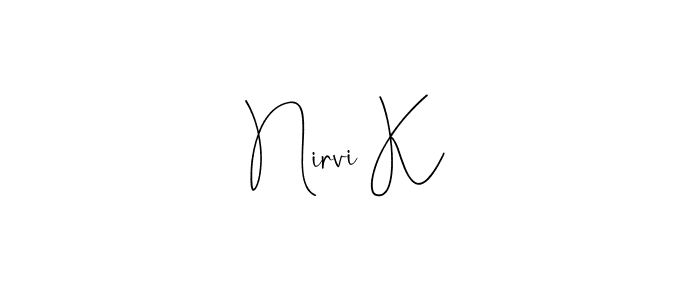 This is the best signature style for the Nirvi K name. Also you like these signature font (Andilay-7BmLP). Mix name signature. Nirvi K signature style 4 images and pictures png