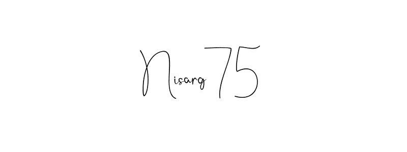 Andilay-7BmLP is a professional signature style that is perfect for those who want to add a touch of class to their signature. It is also a great choice for those who want to make their signature more unique. Get Nisarg75 name to fancy signature for free. Nisarg75 signature style 4 images and pictures png