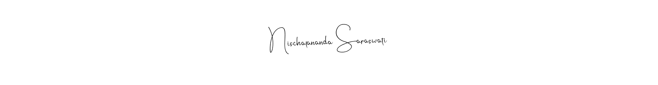 How to make Nischalananda Saraswati name signature. Use Andilay-7BmLP style for creating short signs online. This is the latest handwritten sign. Nischalananda Saraswati signature style 4 images and pictures png