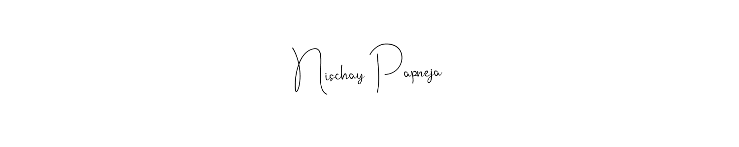 Create a beautiful signature design for name Nischay Papneja. With this signature (Andilay-7BmLP) fonts, you can make a handwritten signature for free. Nischay Papneja signature style 4 images and pictures png