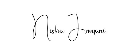 Discover how Nisha Jumlani looks in an executive cursive font (Andilay-7BmLP). Perfect for legal documents, invoices, and certificates. Nisha Jumlani signature style 4 images and pictures png