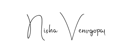 How to make Nisha Venugopal name signature. Use Andilay-7BmLP style for creating short signs online. This is the latest handwritten sign. Nisha Venugopal signature style 4 images and pictures png